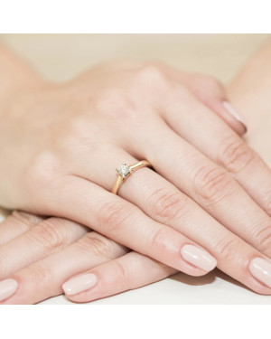 Złoty Pierścionek 14k z diamentem brylant 0,25ct
