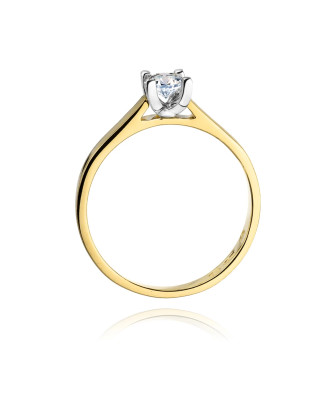 Złoty Pierścionek 14k z diamentem brylant 0,25ct