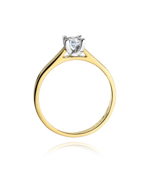 Złoty Pierścionek 14k z diamentem brylant 0,25ct
