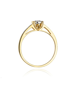 Złoty Pierścionek 14k z diamentem brylant 0,12ct