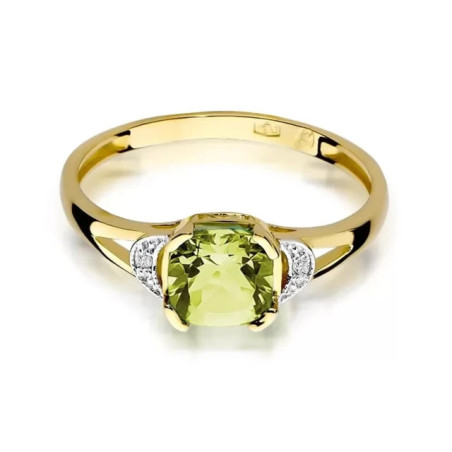 Gold ring with diamond EY-40 olivine | GoldJewellery