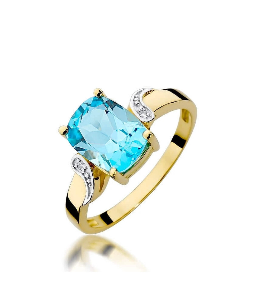 Złoty Pierścionek 14k z diamentem topaz 2,40ct