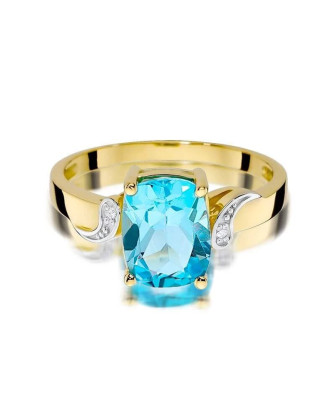 Złoty Pierścionek 14k z diamentem topaz 2,40ct