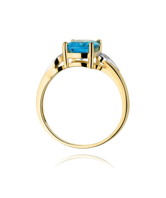 Złoty Pierścionek 14k z diamentem topaz 2,40ct