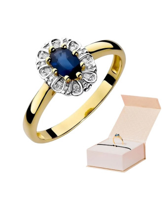 14k Gold Ring with 0.70ct Sapphire Diamond