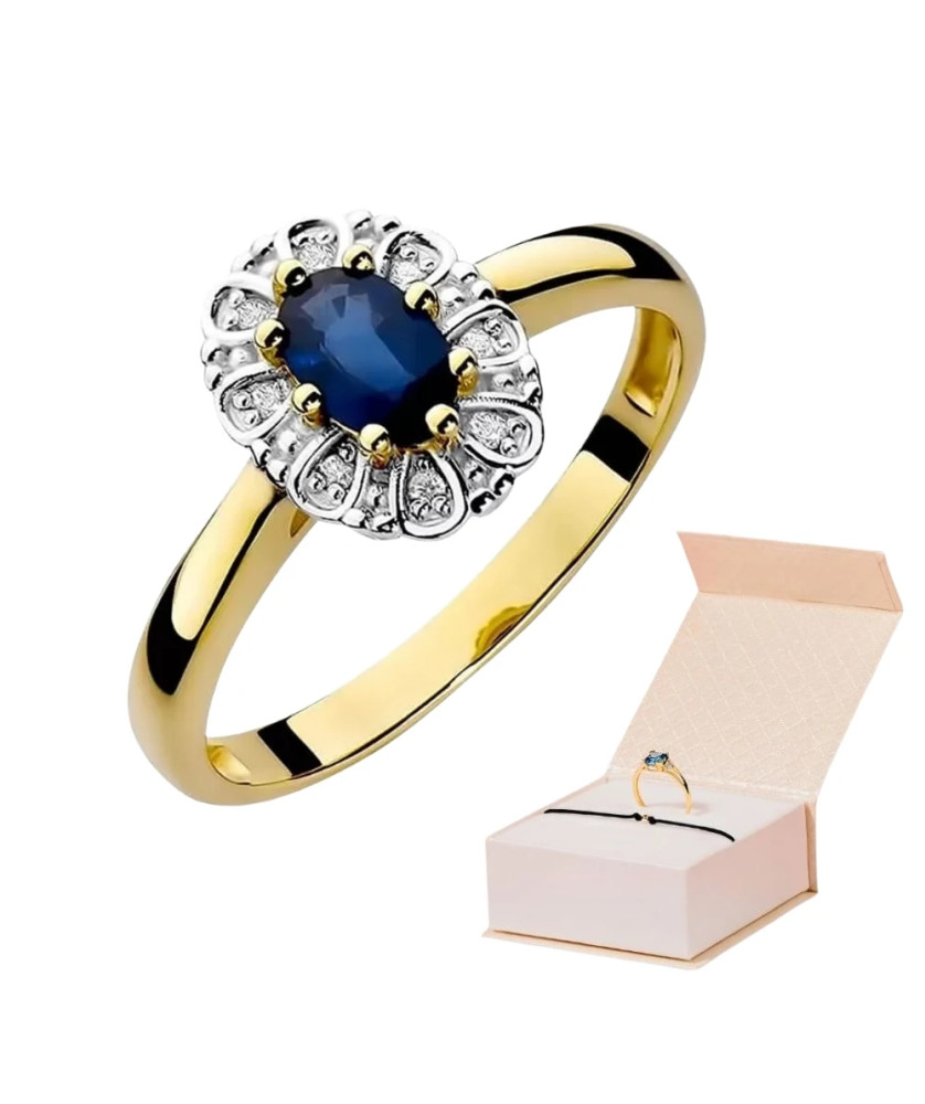 14k Gold Ring with 0.70ct Sapphire Diamond