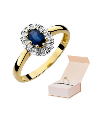 14k Gold Ring with 0.70ct Sapphire Diamond