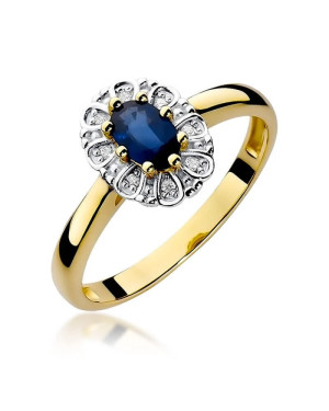 14k Gold Ring with 0.70ct Sapphire Diamond