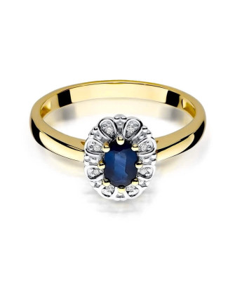 14k Gold Ring with 0.70ct Sapphire Diamond