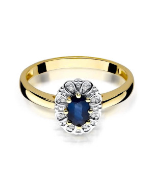 14k Gold Ring with 0.70ct Sapphire Diamond