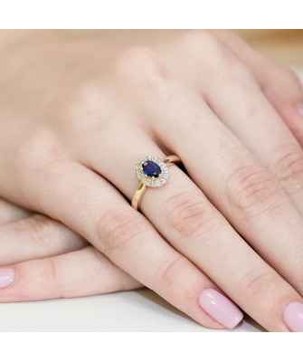 Złoty Pierścionek 14k z diamentem szafir 0,70ct