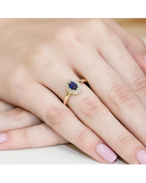 Złoty Pierścionek 14k z diamentem szafir 0,70ct
