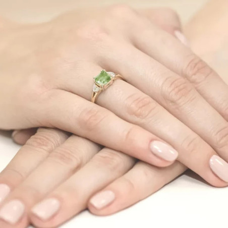 Gold ring with diamond EY-40 olivine | GoldJewellery