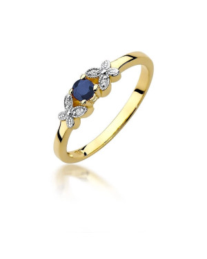 14k Gold Ring with Sapphire Diamond 0.15ct
