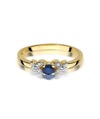 14k Gold Ring with Sapphire Diamond 0.15ct