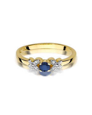 14k Gold Ring with Sapphire Diamond 0.15ct