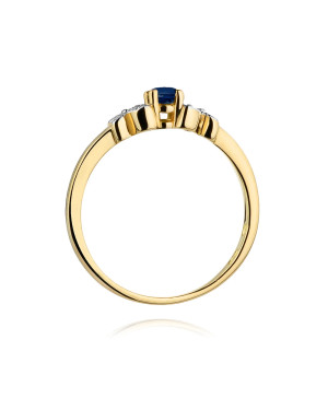 14k Gold Ring with Sapphire Diamond 0.15ct
