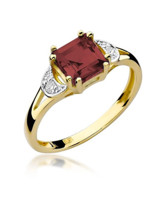 Złoty Pierścionek 14k z diamentem granat 1,30ct