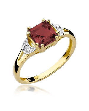 Złoty Pierścionek 14k z diamentem granat 1,30ct