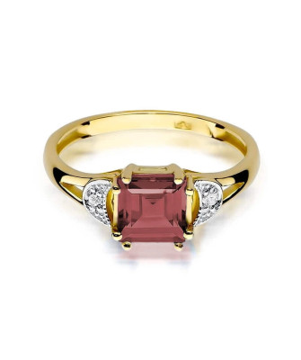 14k Gold Ring with Garnet Diamond 1.30ct