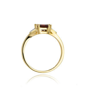 14k Gold Ring with Garnet Diamond 1.30ct