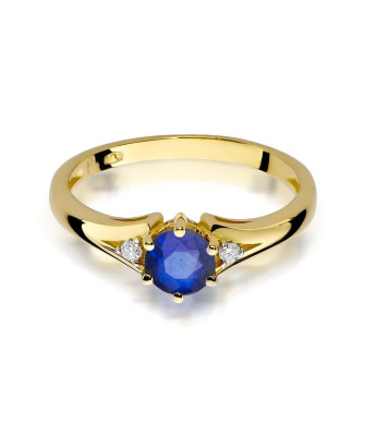 14k Gold Ring with Diamond Sapphire 0.50ct