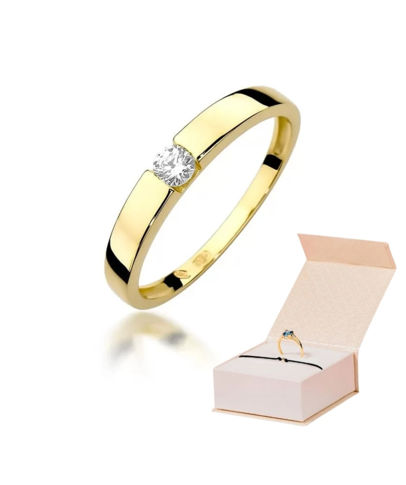 14k Gold Ring with 0.12ct Brilliant Diamond