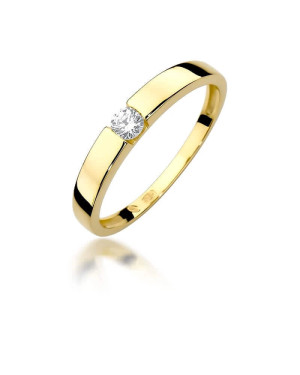 14k Gold Ring with 0.12ct Brilliant Diamond