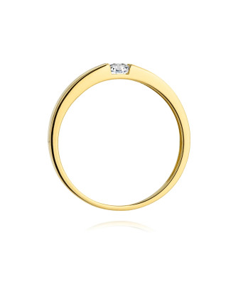 14k Gold Ring with 0.12ct Brilliant Diamond