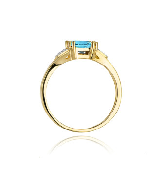 14k Gold Ring with Diamond Topaz 1.40ct
