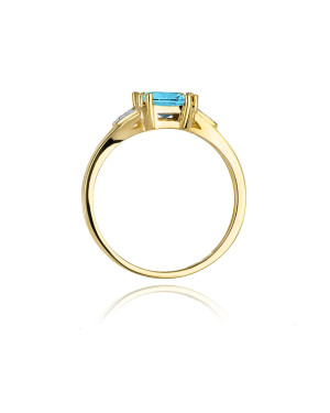 14k Gold Ring with Diamond Topaz 1.40ct