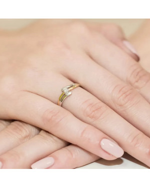 Złoty Pierścionek 14k z diamentem brylant 0,08ct