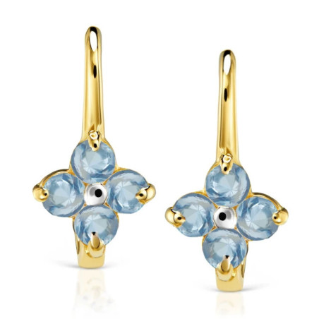 Flower earrings for communion, blue, sample 333 K3.2375a | GoldJewellery
