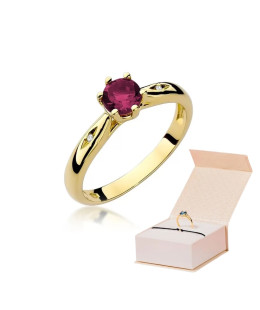 Gold Ring 14k with diamond ruby 0.60ct
