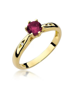 Gold Ring 14k with diamond ruby 0.60ct