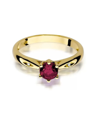 Gold Ring 14k with diamond ruby 0.60ct