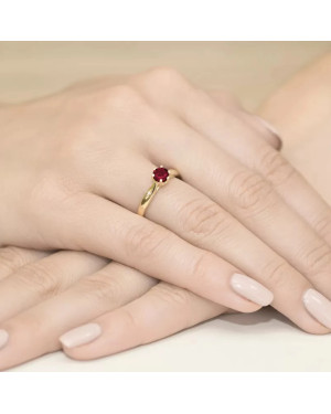 Złoty Pierścionek 14k z diamentem rubin 0,60ct