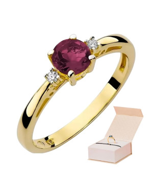 14k Gold Ring with Diamond Ruby 0.60ct