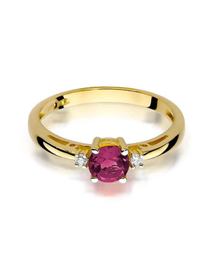 14k Gold Ring with Diamond Ruby 0.60ct