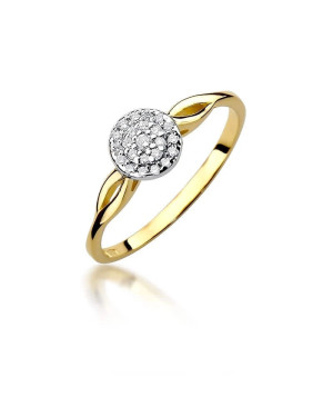 Złoty Pierścionek 14k z diamentem brylant 0,12ct