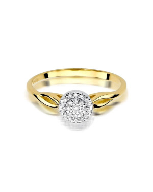 Złoty Pierścionek 14k z diamentem brylant 0,12ct