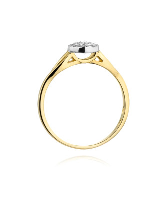Złoty Pierścionek 14k z diamentem brylant 0,12ct