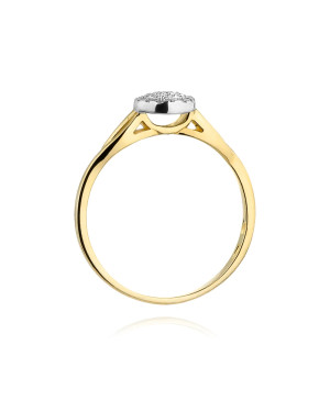 Złoty Pierścionek 14k z diamentem brylant 0,12ct
