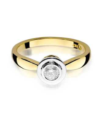 Złoty Pierścionek 14k z diamentem brylant 0,30ct