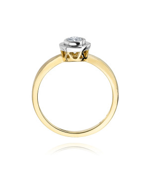 Złoty Pierścionek 14k z diamentem brylant 0,30ct