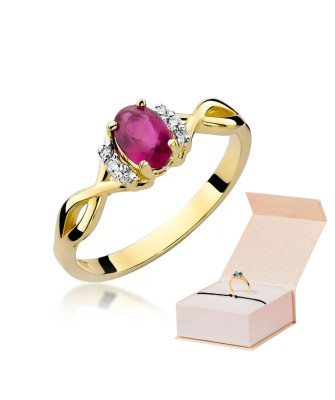 14k Gold Ring with Diamond Ruby 0.60ct