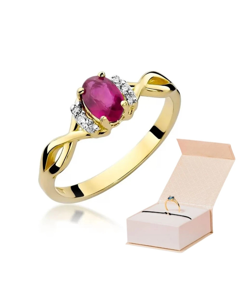 14k Gold Ring with Diamond Ruby 0.60ct