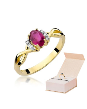 14k Gold Ring with Diamond Ruby 0.60ct