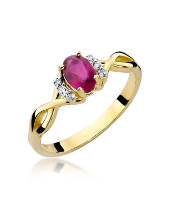 14k Gold Ring with Diamond Ruby 0.60ct