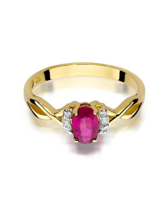14k Gold Ring with Diamond Ruby 0.60ct